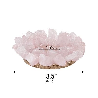Natural Rose Quartz Candle Holders PW-WG74475-01-1