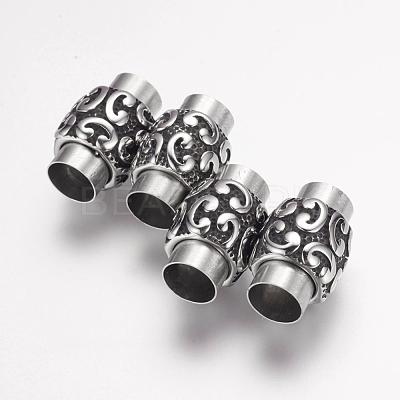 304 Stainless Steel Magnetic Clasps with Glue-in Ends STAS-F124-05AS-1