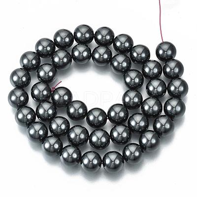 Non-magnetic Synthetic Hematite Beads Strands G-Q892-10mm-1