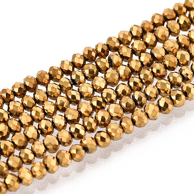 Electroplate Glass Beads Strands EGLA-F149-FP-01-1