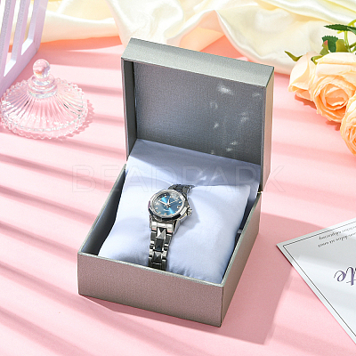 Paper Covered ABS Plastic Storage Boxes for Watches CON-WH20005-10A-1