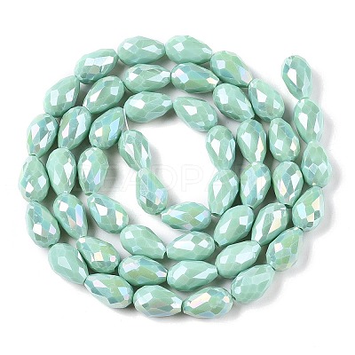 Opaque Solid Color Electroplate Glass Beads Strands LS-EGLA-N013-P10mm-B14-1