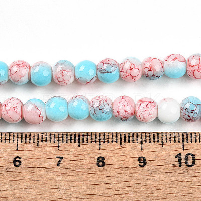 Baking Paint Glass Beads Strands DGLA-N003-6mm-C03-1