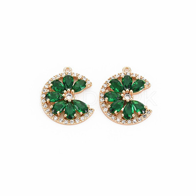 Brass Micro Pave Cubic Zirconia Charms KK-S364-269A-1