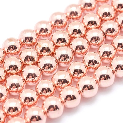 Electroplate Non-magnetic Synthetic Hematite Beads Strands G-L485-01G-RG-1