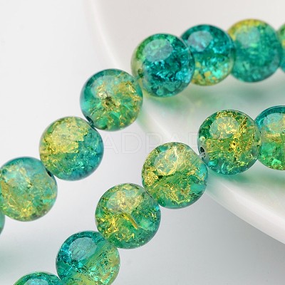Crackle Glass Beads Strands X-CCG-Q002-10mm-07-1