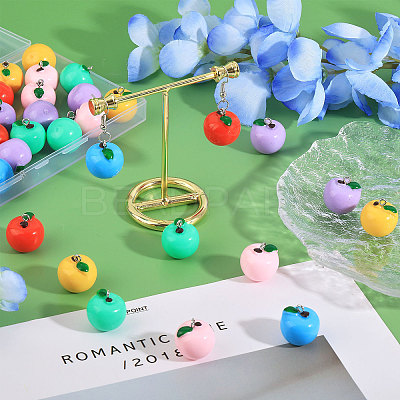 36Pcs 6 Colors Opaque Resin Pendants RESI-CA0001-72-1