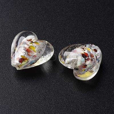 Handmade Lampwork Silver Foil Glass Beads FOIL-T005-01D-1