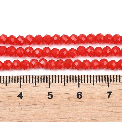 Opaque Solid Color Crystal Glass Faceted Rondelle Beads Strands GLAA-F025-A08-1