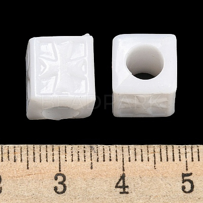 Opaque Acrylic European Beads SACR-L007-033B-1