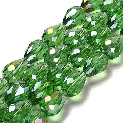 Electroplate Glass Beads Strands EGLA-D015-15x10mm-19-1
