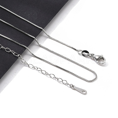 Brass Box Chain Necklaces for Women NJEW-G160-17P-1