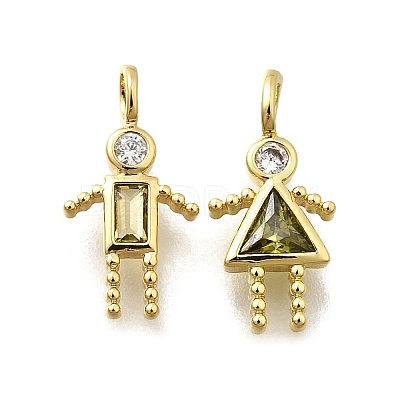 Brass Micro Pave Cubic Zirconia Pendants KK-D339-02G-08-1