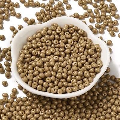 6/0 Opaque Baking Paint Glass Seed Beads SEED-M012-02A-16-1
