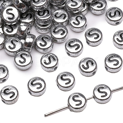 50Pcs Silver Plating Acrylic Beads PW-WG2E8AD-08-1