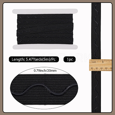 5M Polyester Non-Slip Silicone Elastic Gripper Bands for Garment Sewing SRIB-GF0001-50A-01-1