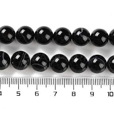 Natural Striped Agate/Banded Agate Beads Strands G-Z060-A01-C08-1