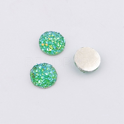 Druzy Resin Cabochons RESI-WH0026-03A-02-1