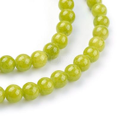 Natural Yellow Jade Beads Strands G-G598-6mm-YXS-1