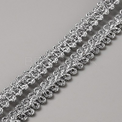 Polyester Metallic Braid Lace Trim OCOR-WH0089-22B-1