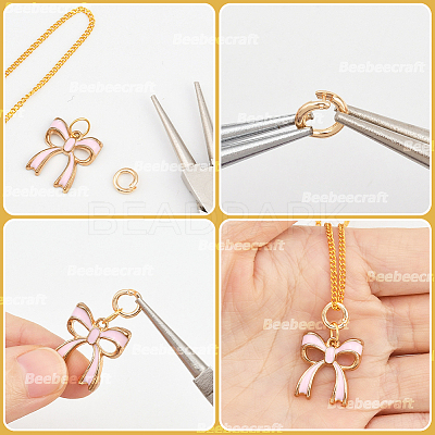 20Pcs 2 Colors Brass Locking Jump Rings KK-BBC0023-07B-1