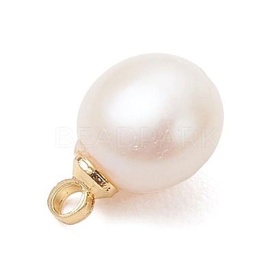 Natural Cultured Freshwater Pearl Two Sides Polished Charms PALLOY-JF04867-1