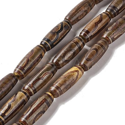 Tibetan Style dZi Beads Strands G-A024-01O-1
