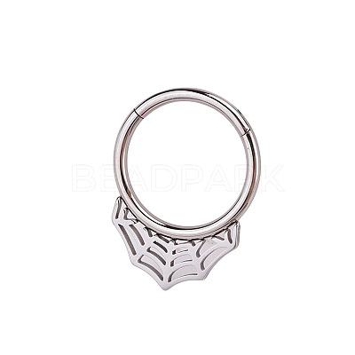 316L Stainless Steel Micro Pave Cubic Zirconia Hoop Nose Rings WG5D603-23-1