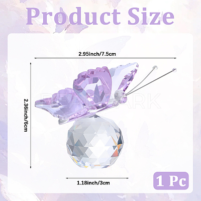 1Pc Glass Crytsal Butterfly Display Decorations LAMP-CN0001-01A-1