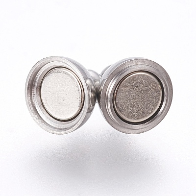 Non-Tarnish 304 Stainless Steel Magnetic Clasps X-STAS-K006-6mm-04C-1