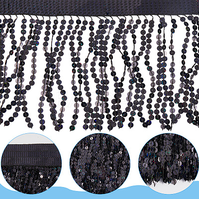 Polyester Sequin Paillette Fringe Tassel Trim OCOR-WH20071-002B-1