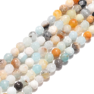 Natural Flower Amazonite Beads Strands G-G545-06-1