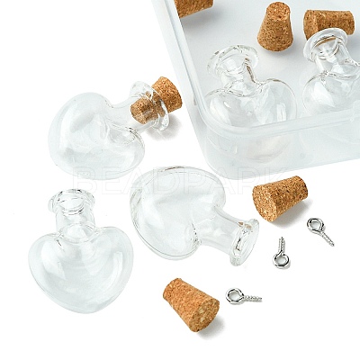 6Pcs Clear Mini High Borosilicate Glass Bottle Bead Containers AJEW-FS0001-09B-1