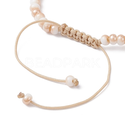 Glass & Brass Beads Braided Bead Bracelets BJEW-JB09873-1
