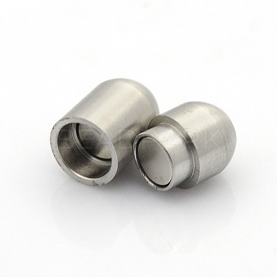 Tarnish Resistant 304 Stainless Steel Matte Surface Magnetic Clasps with Glue-in Ends STAS-O042-B-24-1