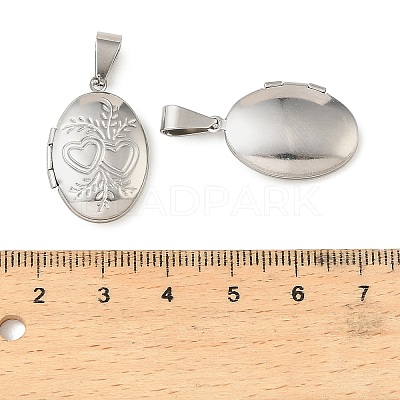 316 Stainless Steel Locket Pendants STAS-K321-04P-1