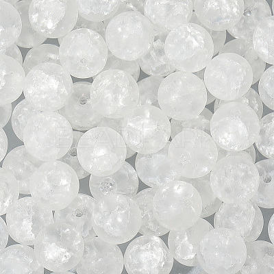 2Strands Crackle Glass Beads Strands GLAA-LT0001-01C-1