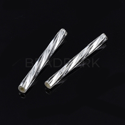 Opaque Glass Twisted Bugle Beads SEED-T005-15-B01-1