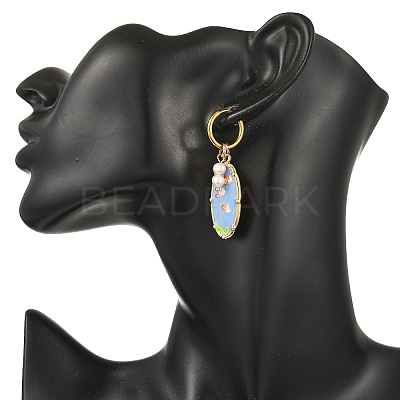 Printed 304 Stainless Steel Huggie Hoop Earrings EJEW-JE07394-1
