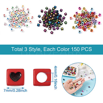 450Pcs 3 Style Opaque Acrylic Beads OACR-CW0001-02-1