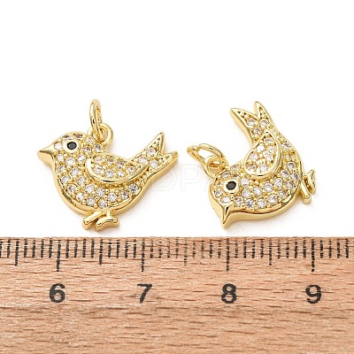 Brass Micro Pave Black Cubic Zirconia Charms CU-E003-18G-22-1