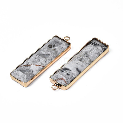 Natural Map Stone Pendants G-S359-386B-1
