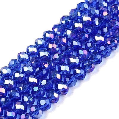 Electroplate Glass Beads Strands EGLA-A044-T4mm-B31-1