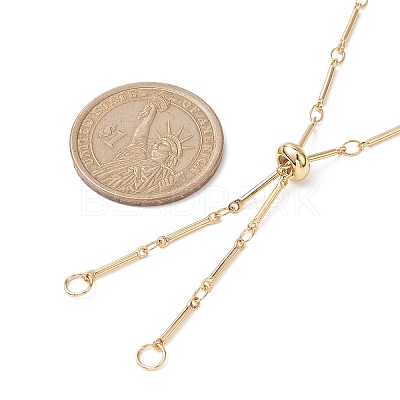 Brass Bar Link Chain Necklace Making AJEW-JB01188-01-1