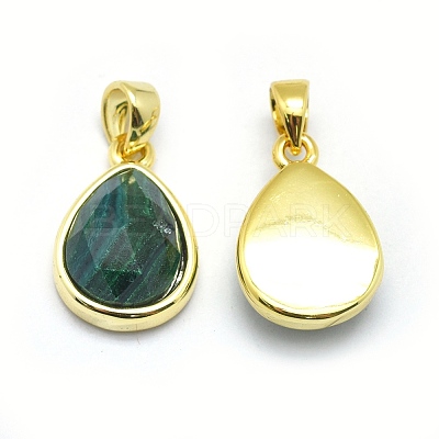 Natural Malachite Pendants G-O176J-01G-1