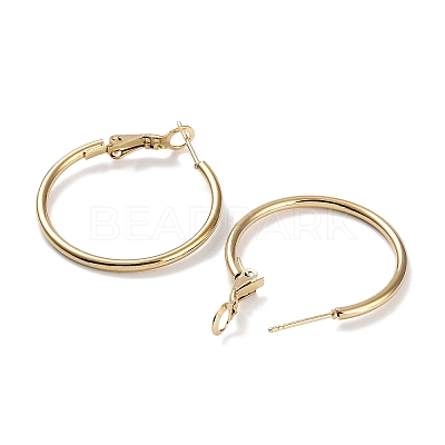 Ring 304 Stainless Steel Hoop Earrings for Women Men EJEW-B049-02C-G-1