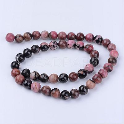 Natural Rhodonite Beads Strands G-Q462-10mm-25-1