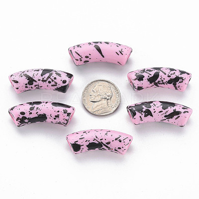 Opaque Spray Painted Acrylic Beads MACR-S372-001F-B03-1