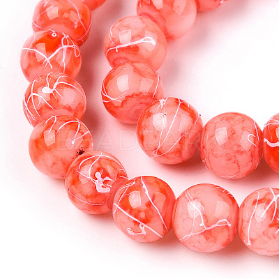 Drawbench Glass Round Beads GLAD-WH0001-01-05-1