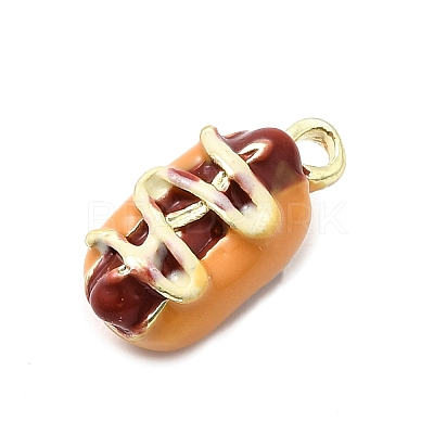 Food Theme Alloy Enamel Pendants FIND-C075-10C-G-1